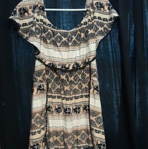 Printed off the shoulder Romper